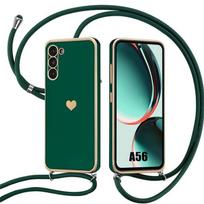Apsauginis dėklas - BOOLING - skirtas Samsung Galaxy A56 5G - Smūgiams atsparus - Lankstus - su žaliu naktiniu dirželiu žalia