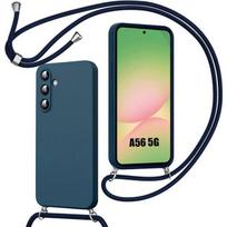 Apsauginis dėklas - BOOLING - skirtas Samsung Galaxy A56 5G - Minkštas - Atsparus smūgiams - Su su Mėlynu dirželiu mėlyna
