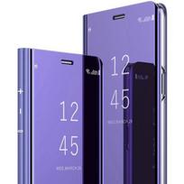 Samsung Galaxy S10 dėklas Clear View atverčiamas dėklas smūgiams atsparus veidrodinis išmanusis stovas dėklas skirtas Galaxy S10 [Violetinis] su 3 viename laidu