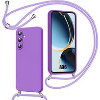 Case for Samsung Galaxy A36 5G, Slim Anti-Scratch Shockproof Protection with Purple Lanyard violetinė