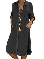 Moteriška džinsinė suknelė, vienspalvė, didelio dydžio suknelė XXXXXL juoda