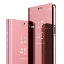 Dėklas Huawei P30 Pro, Madingas veidrodinis Clear View plonas odinis su stoveliu Anti-Scratch Huawei P30 Pro, Rožinis auksas