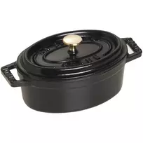 Mini cast iron oval pot Staub - 250 ml, Black