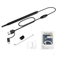 5,5 mm 3 viename ausų valymo kamera Android endoskopinė kamera USB Otoskopas Borescope Type-C Ausies otoskopas Medicininis ausų rinkiklis