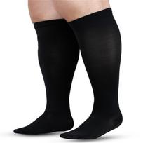 Didelio dydžio sportinės kompresinės kojinės moterims ir vyrams Ypač didelės, plačios blauzdos Unisex kompresinės kojinės venų varikozei, kraujotakai, patinimui, edemai XXXL juoda