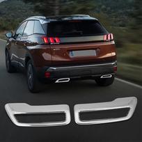 2 vnt. ABS chromuotos galinės išmetimo angos apdailos juostelės, tinkamos Peugeot 3008 5008 2017- 2018 black