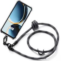 Case for Samsung Galaxy A36 5G - Protective with Shoulder Strap Gray - BOOLING skaidri