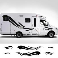 2x Automobilio RV Karavano Lipdukai Juodo Bangos Juostos Stiliaus Lipdukai Grafika Universalūs