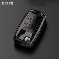 ABS Anglies Pluošto Automobilio Raktų Dėklas Dangtelis Korpusas VW Volkswagen Polo Golf Passat Beetle Tiguan Seat Leon Altea Skoda Octavia Kodiaq