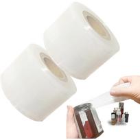 2 ritinėliai mini tempimo plėvelės buteliams, stiklainiams, sandarikliams, tvirta tempimo plėvelė, 4cmx150m