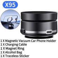 Foldable Magnetic Electric Vacuum Car Phone Holder 360° Rotating Vacuum Adsorption Car Mount Mobile Phone Holder Rechargeable