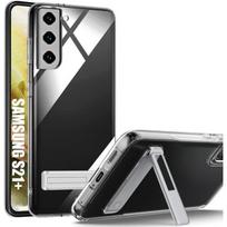 Silikoninis dėklas Samsung Galaxy S21+ - S21 Plus, skaidrus, su reguliuojamu 95° stoveliu skaidri