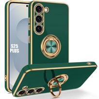 Case for Samsung Galaxy S25 Plus (S25+) Soft Silicone with Night Green Ring žalia