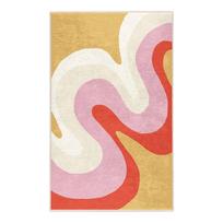 Skalbiamas geltonos spalvos/rožinės spalvos kilimas 80x150 cm Raspberry Creamsicle – Mila Home