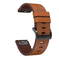 26MM Silikoninis Odinis Dirželis Garmin Fenix 6X 7X 5x 5xPlus 3 3HR Laikrodžiui Greito Atsegimo Apyrankė Lengvai Pritvirtinama Apyrankė Fenix 6x Pro for garmin fenix 7x ruda