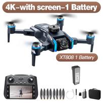 2025 Naujas XT808 Dronas Ekrano Ekranas 8K Profesionalus HD Dviguba Kamera 5G Optinis Srautas GPS Bešepetis Variklis Sulankstomas RC Kvadkopteris Žaislas 4K 1 Battery