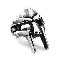 „Gladiator“ stiliaus kaukės žiedas vyrams „Punk Vintage Titanium“ nerūdijančio plieno žiedas, 11