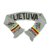 Šalikas LIETUVA, pilkos spalvos, megztas