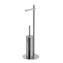 WC Stovas GEDY CIRCE su wc šepečiu ir tualetinio popieriaus laikikliu chromo spalvos