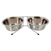 Iš nerūdijančio plieno dubenėlių komplektas su stovu šuniui ø 21 cm Dog Fantasy – Plaček Pet Products
