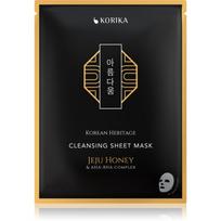 KORIKA Korean Heritage Jeju Honey & AHA-BHA Complex Cleansing Sheet Mask valomoji tekstilinė veido kaukė 25 g