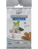 FARMINA N&D White Dental Treat Coat Sea bass Mini 60 g (7 vnt.) dantų skanėstai mažų veislių šunims