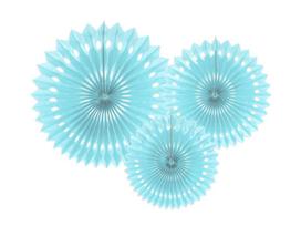 Kabančios dekoracijos-vėduoklės Sky-Blue 20-30 cm (1 pak/ 3 vnt)