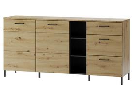 Komoda Szynaka Meble Lucas 2D3S, ruda/juoda