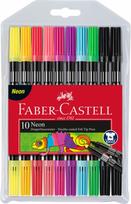 Flomasteriai Faber-Castell, dvipusiai, 10 neoninių spalvų