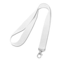 Kaklajuostė vardinei kortelei LARIAT, su karabinu, 20x960mm, baltos spalvos