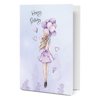 Atvirukas  Happy Birthday su balionais