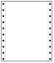 Perforuotas popierius adatiniams spausdintuvams, A4, 1+0 sluoksnių skaičius, 15-210-15x12, baltas, 1800 komplektų, 60g.