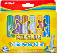 Kietos dažų lazdelės Keyroad, metalo atspalvio, 6 spalvos