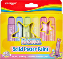 Kietos dažų lazdelės Keyroad, pastelinės, 6 spalvos