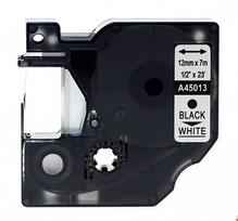 Etikečių juostelė Dymo D1, 12mm x 7m, juodas šriftas ant baltos juostelės, analogas