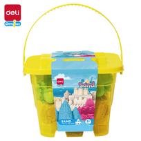 Kinetinis smėlis DELI, 0.5kg,  + 6 formelės, geltonos spalvos