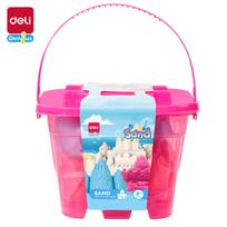 Kinetinis smėlis DELI, 0.5kg,  + 6 formelės, rožinės spalvos