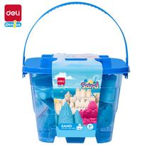 Kinetinis smėlis DELI, 0.5kg,  + 6 formelės, mėlynos spalvos
