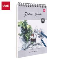 Eskizavimo blonknotas DELI A4/40L 160g, spiralė viršuje