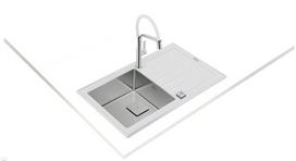 Įmontuojamas kriauklė - TEKA - Diamond RS15 - Stiklas - Nerūdijančio plieno dubuo - 1 indas