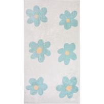 Skalbiamas mėtų spalvos/dramblio kaulo spalvos vaikiškas kilimas 60x100 cm Cute Flowers Green – Vitaus