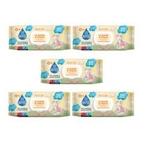 Drėgnos servetėlės Go Wipes Baby Cleanse&Cream, 5 x 50 vnt.