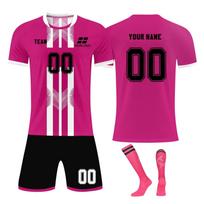 Asmeniniai marškinėlių komplektai Vyriški mergaičių su vardo numeriu Individualūs futbolo megztiniai berniukams Treniruočių kostiumas XL pink