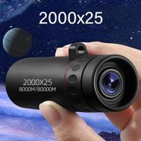 2000x25 Monoklis Ilgo Nuotolio Naktinio Matymo 12X HD Didinimas Monoklis Kempingo Medžioklės Aksesuaras Galingas Mini Telefono Teleskopas