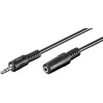 Goobay 50090 Headphone and audio AUX extension cable, 3-pin 3.5 mm, 5 m, black 50090