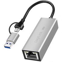 Logilink USB-A/-C to 2,5G Ethernet adapter, gray UA0422