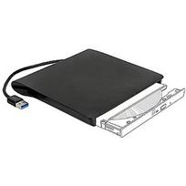 Delock External enclosure for 5.25? Ultra Slim SATA drives 9.5mm to USB Type-A male, drive enclosure (black) 42603