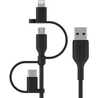Belkin BoostCharge Universal, USB-A to Lightning/MicroUSB/USB-C, 1m CAC001BT1MBK