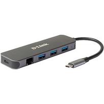 D-Link DUB-2334 USB-Hub mit Gigabit Ethernet und Ladefunktion 1x USB-C mit PD, 3x USB-A 3.0, 1x Gigabit Ethernet DUB-2334