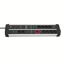 Brennenstuhl Premium-Protect-Line extension lead 11-way with main-follow function and 2 switches and surge protection, 3m, Black/Gray 1392000230